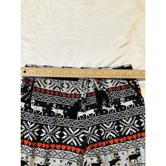NO BOUNDARIES Reindeer Fairisle Black Ankle Leggings Sz Medium M(7-9) - Picture 3 of 4
